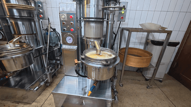 Perilla oil being processed at factory