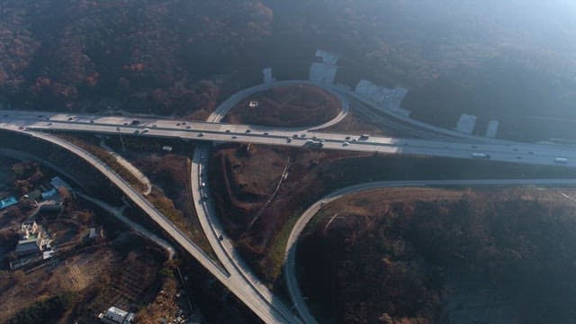 Highway Interchange in Autumn