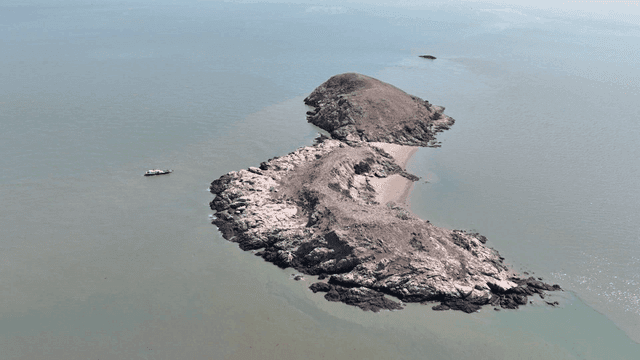 Small rocky island in the ocean
