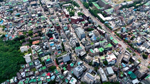 Dense Urban Cityscape in Seoul