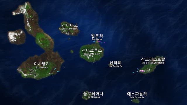 섬 클러스터에 대한 항공지도