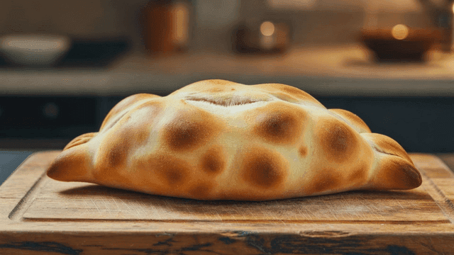 Freshly baked bread on a wooden board