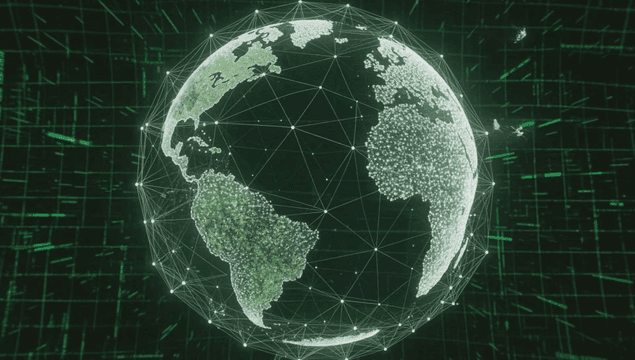 Digital globe with network connections