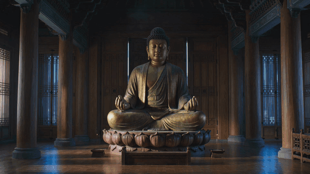 Serene Buddha statue of temple