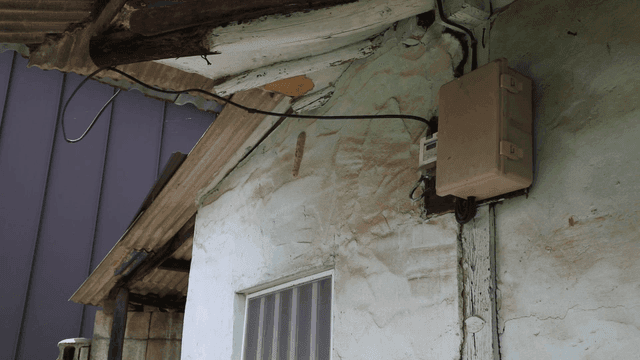 Old house with exposed wiring