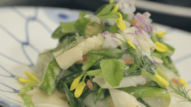 Fresh vegetable salad with herbs