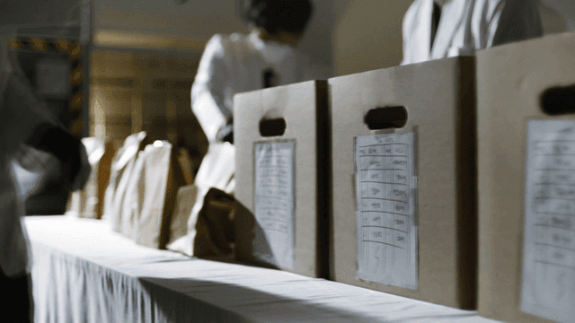 Investigators organizing case documents