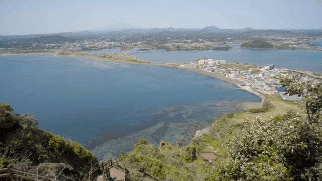 High coastal view with stairs leading up