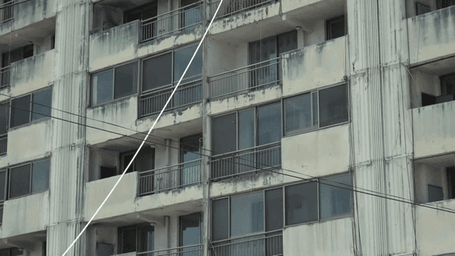 Old apartment building with weathered facade