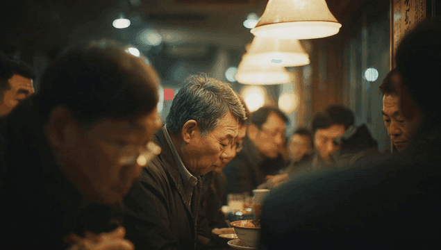 아늑한 식당에서 식사를 즐기는 사람들