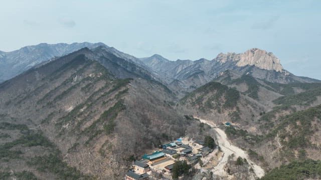 Serene Temple in Scenic Mountain Like Drawing