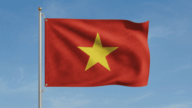 Red Vietnamese flag with yellow star