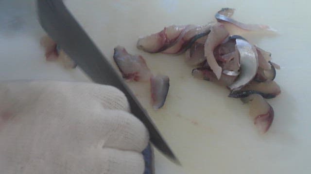 신선한 채소와 생선을 함께 무친 요리