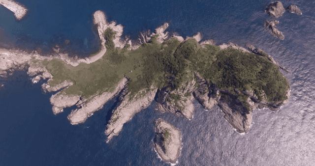 푸른 섬의 항공 뷰