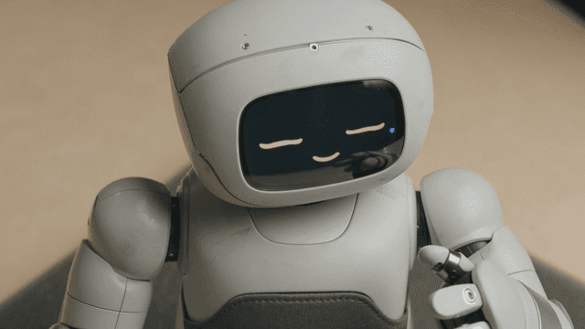 Smiling friendly robot