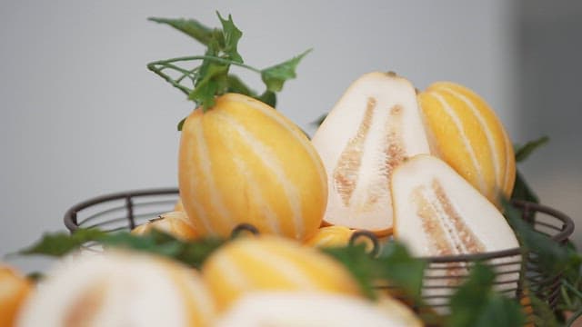 Korean melon Halves in a Basket