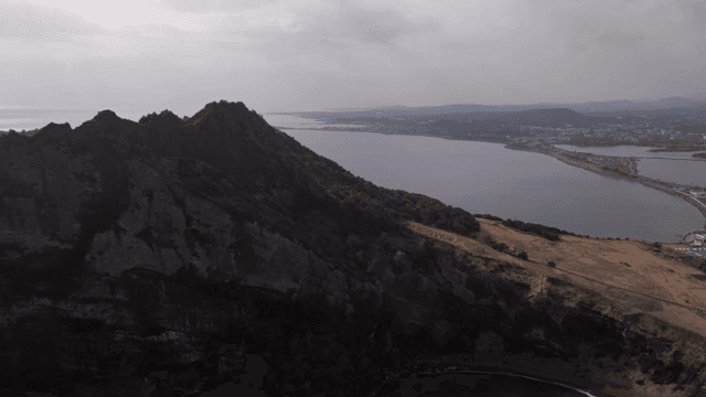 A scenic mountain with coastal views