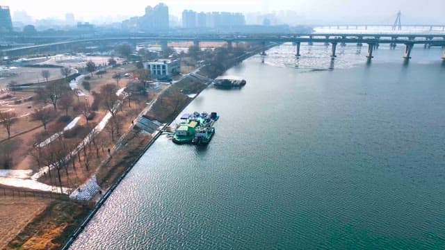 View of Han River with the Dock and Rescue Station