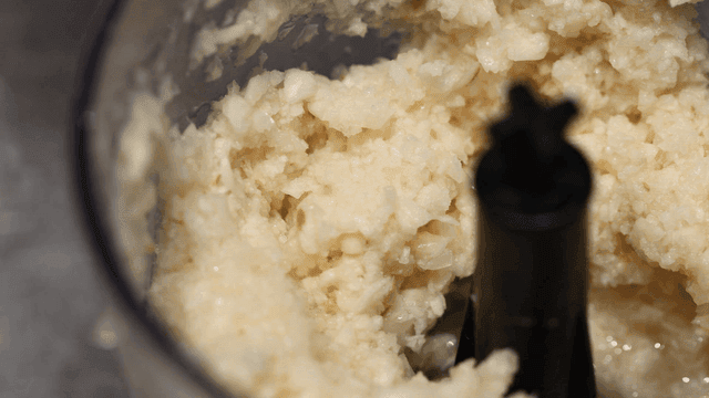 Minced garlic in food processor