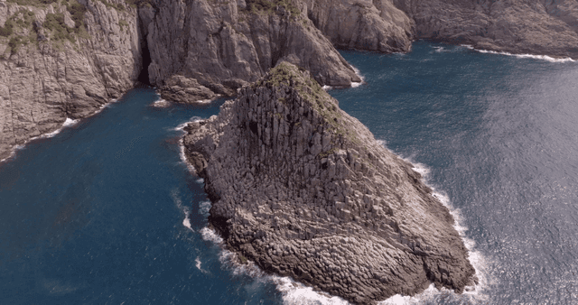 Rocky island surrounded by the sea