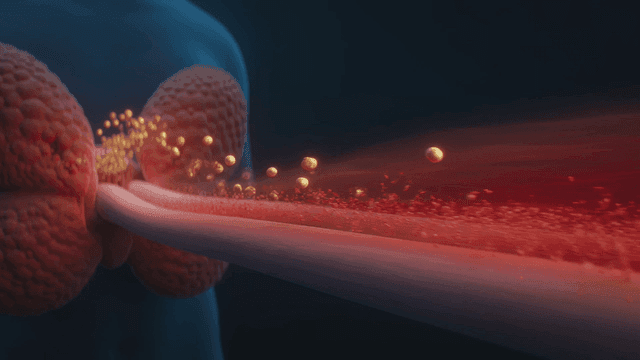 Detailed view of human glands and vessels