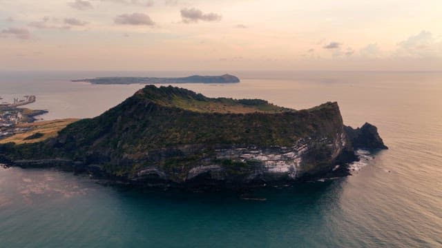 Scenic island surrounded by calm sea