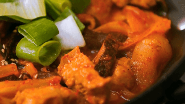 Squid and pork belly bulgogi with vegetables