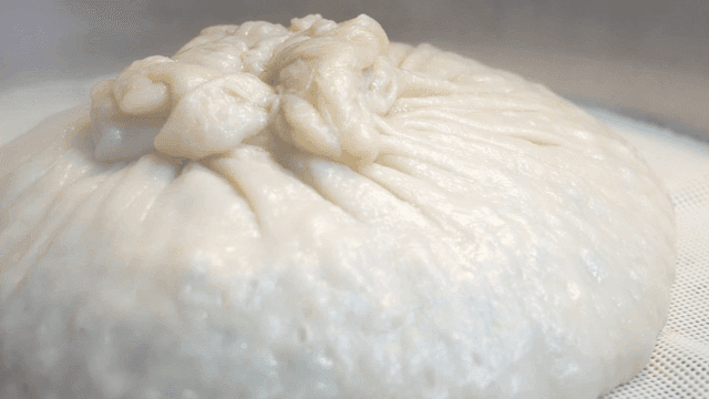 Large dumplings in metal steamer
