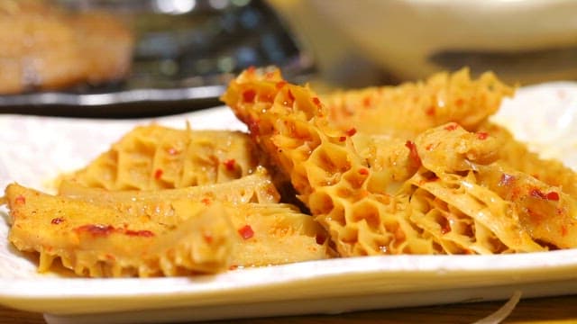 Spicy Tripe Dishes Served on a Plate