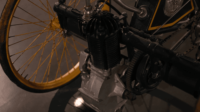 Close-up of vintage motorcycle engine