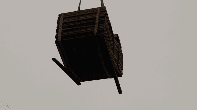 Construction materials being lifted by crane