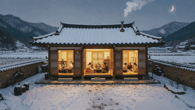 Traditional Korean house where family gathers for holidays