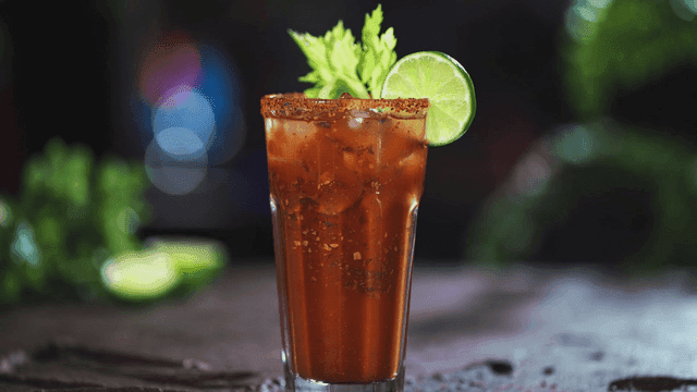 Refreshing cocktail with lime and celery
