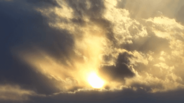 Sunset with clouds in the sky