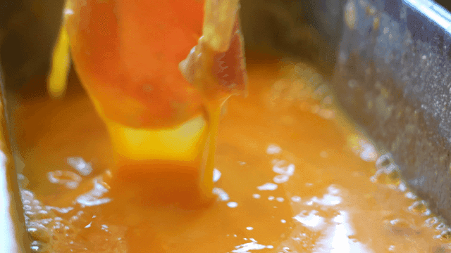 Beef pancakes taken out of rich egg batter
