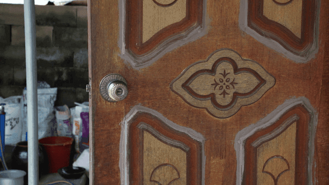 Wooden door with simple pattern