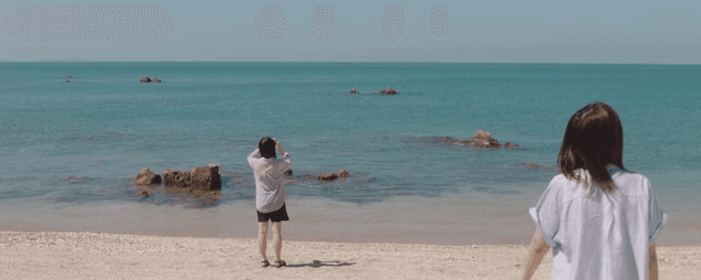 Two women enjoying the beach