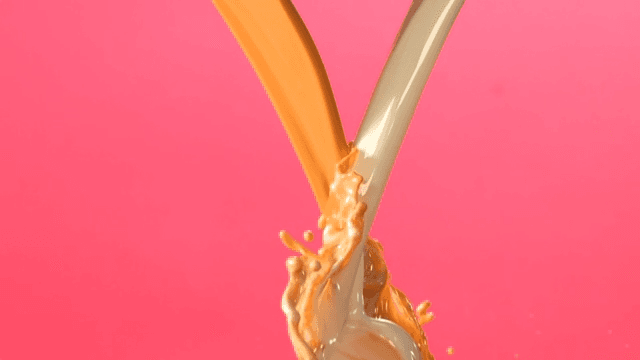 Orange juice and milk are mixed