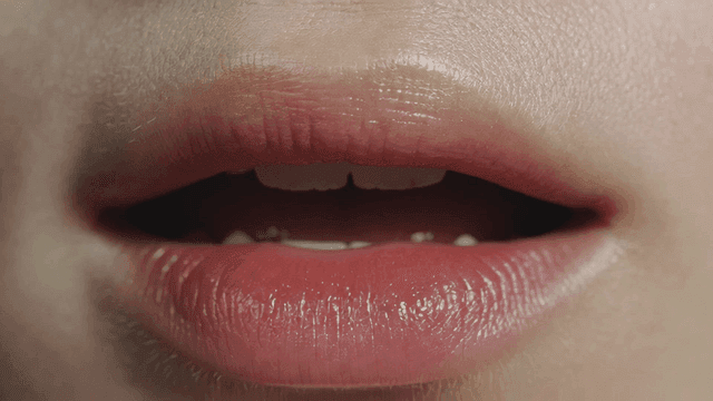 Close-up of lips with natural texture