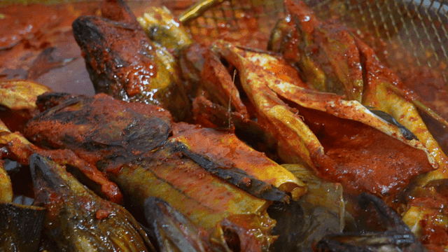 Spicy braised fish in red sauce