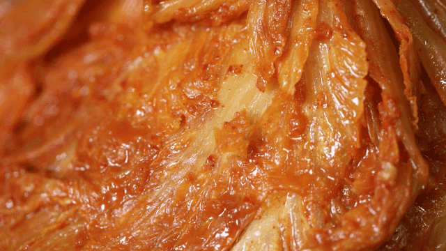 Close-up of fresh kimchi texture