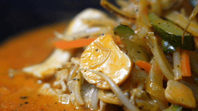 Spicy jjamppong with vegetables