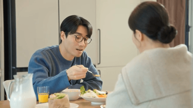 Couple enjoying breakfast together