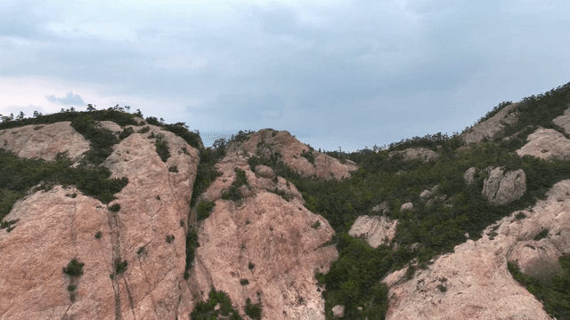 Rocky coastal mountains with ocean view
