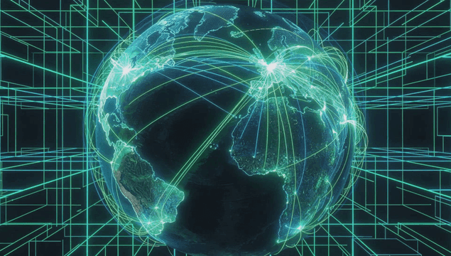 Digital globe with network connections