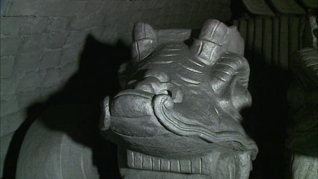 Close-up View of Carved Stone Sculpture