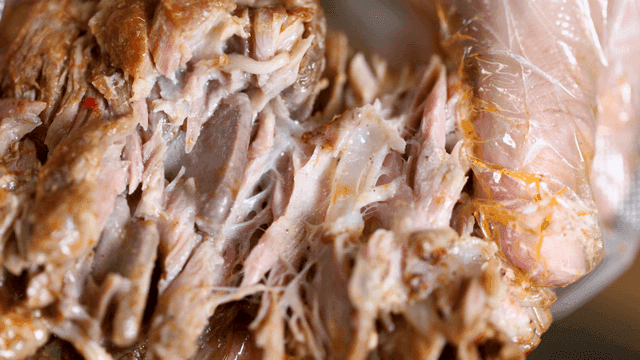 Tender Gamjatang meat that tears apart by hand