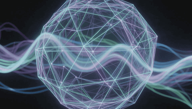 Geometric sphere with flowing lines