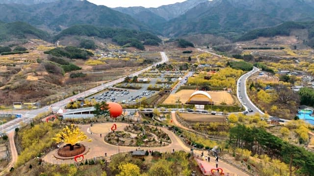 Scenic view of a mountainous village