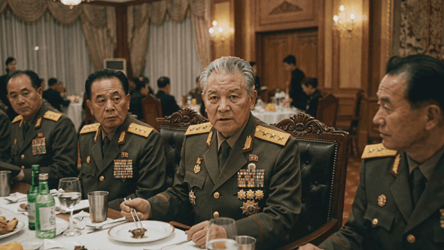 Official dinner with North Korean military commanders